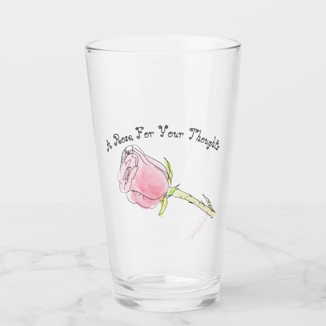 A Rose For Your Thoughts Glass (Front)