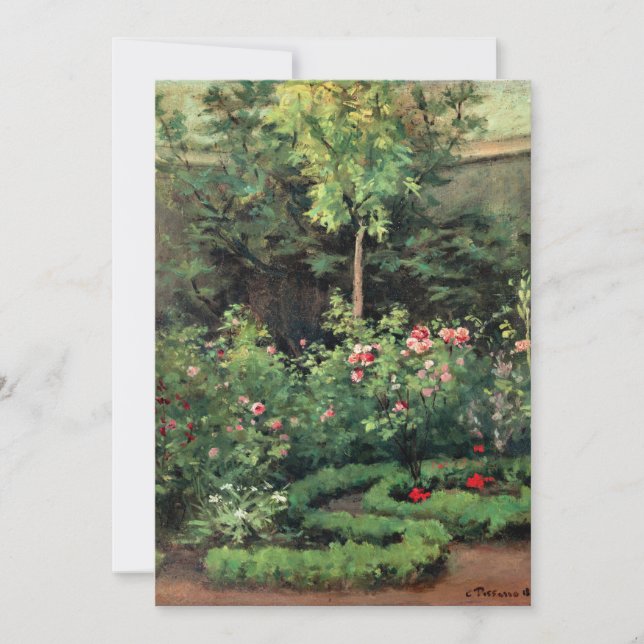 A Rose Garden, fine art by Camille Pissarro, Card (Front)