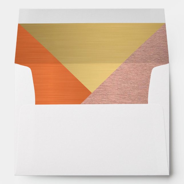 A Rose Gold And Copper Modern Wedding 5 x 7 Envelopes (Back (Bottom))