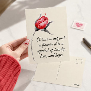 A Rose Is Not Just a Flower Inspirational Quote Postcard