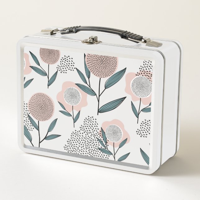 A rose metal lunch box (Front)