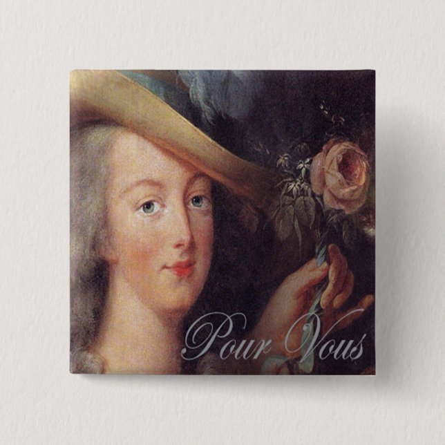 A rose pour vous. 15 cm square badge (Front)