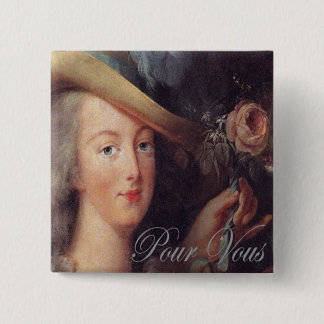A rose pour vous. 15 cm square badge