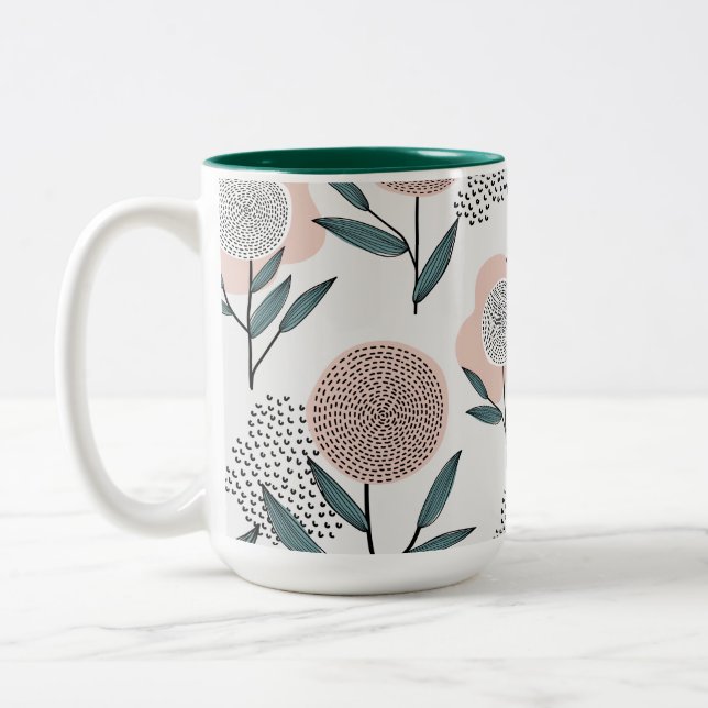 A rose Two-Tone coffee mug (Left)