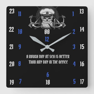 A ROUGH DAY AT SEA IS BETTER THAN ANY DAY SQUARE WALL CLOCK