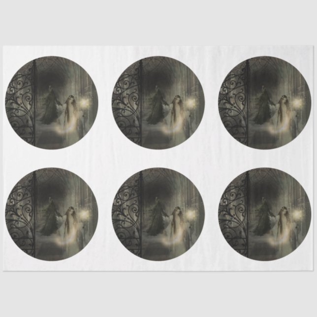 A Round Gothic Halloween Series Design 10 Tissue Paper (Front)