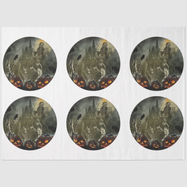 A Round Gothic Halloween Series Design 3 Tissue Paper (Front)