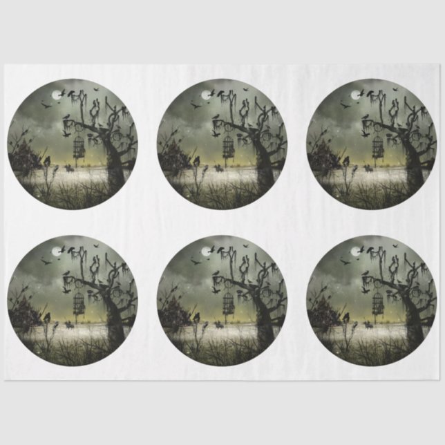 A Round Gothic Halloween Series Design 5 Tissue Paper (Front)