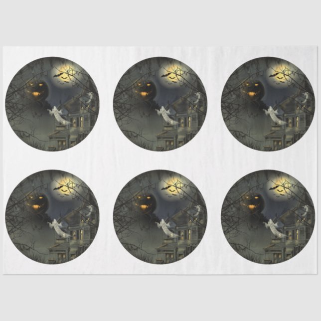 A Round Gothic Halloween Series Design 6 Tissue Paper (Front)