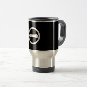 a round letter travel mug