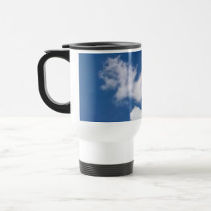 A row of clouds travel mug