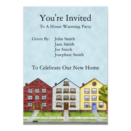 A Row Of Houses Invitation