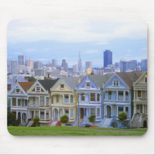 A row of Victorian homes Mouse Mat