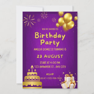 "A Royal Celebration: Join Us for a Violet-Themed  Invitation