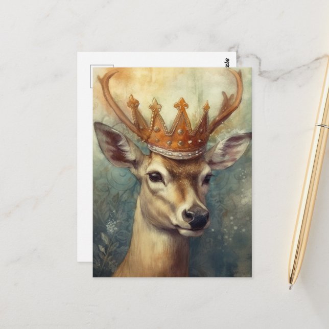 A Royal Deer Postcard (Front/Back In Situ)