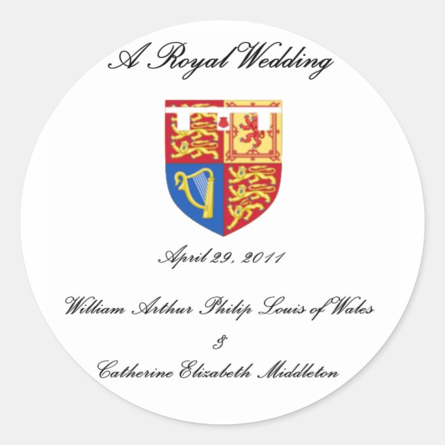 A Royal Wedding Classic Round Sticker (Front)