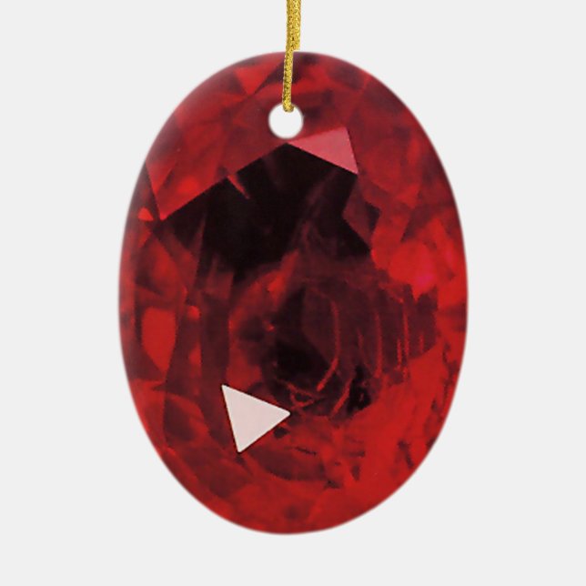 A RUBY JEWEL for your LOVE Ceramic Tree Decoration (Front)