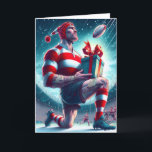 A Rugby Christmas - Rugby Greeting Card<br><div class="desc">'A Rugby Christmas' by Roger Smith. Standard, 5" x 7" Wishing everyone a season of rugby gladness, a season of cheer, and to top it all off, a wonderful year. Holiday cards designed to brighten up the entire year. Full colour CMYK print process. Double sided printing for no additional cost....</div>