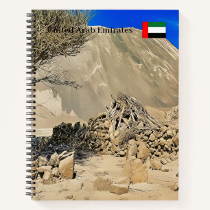 A rugged, arid landscape notebook