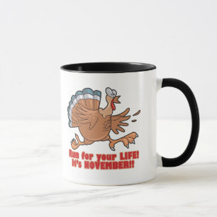 a run for life funny turkey mug