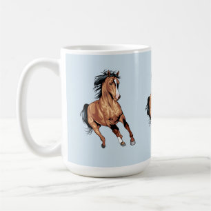 a running forest horse coffee mug