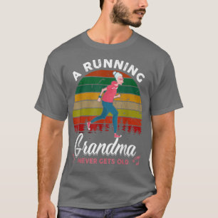 A Running Grandma Never Gets Old Vintage Runner Mu T-Shirt