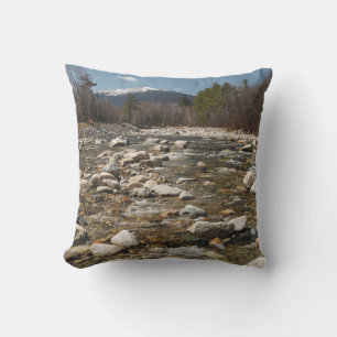 A running stream river with clear water flowing wi cushion