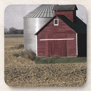 A Rural Farm Scene After Harvest Coaster