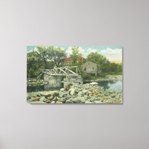 A Rustic Bridge at Perkins Cove Scene Canvas Print