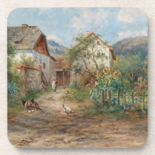 A Rustic Garden in Blossom in the Countryside Coaster
