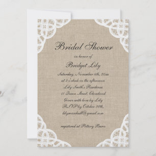 A Rustic Lace & Burlap Bridal Shower Invitation