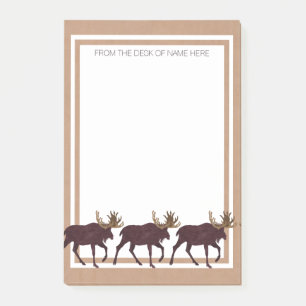 A Rustic Moose Faux Leather-Look Home Office Post-it Notes