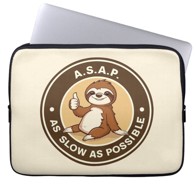 A.S.A.P As slow as possible sloth Laptop Sleeve (Front)
