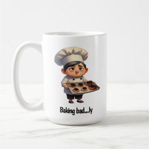 A Sad Pastry Chef with Burned Bread Coffee Mug