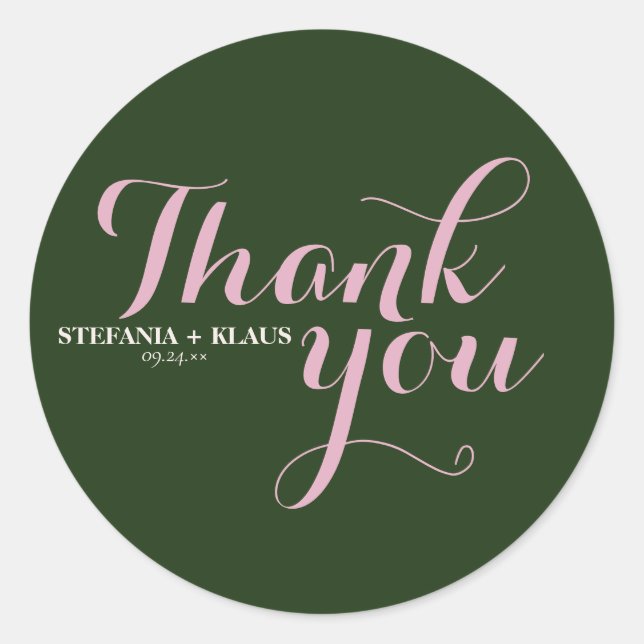 A Sage and Blush Modern Minimalist  Classic Round  Sticker (Front)