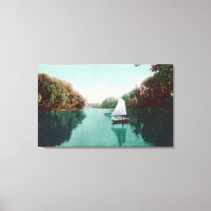 A Sailboat on the Feather RiverMarysville, CA Canvas Print