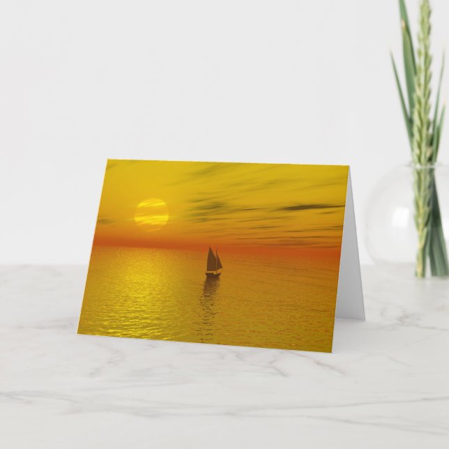 A sailing boat. card (Front)