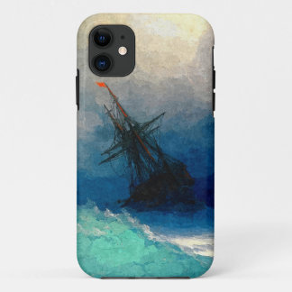 A sailing ship in a storm iPhone 11 case