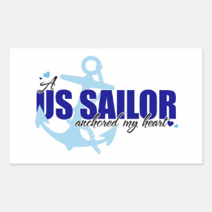 A Sailor Anchored My Heart Rectangular Sticker