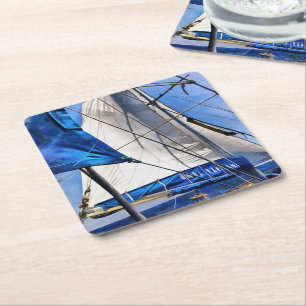 A Sailor Is An Artist And His Medium The Wind Square Paper Coaster