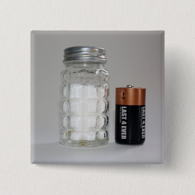 A Salt and Battery 15 Cm Square Badge (Front)