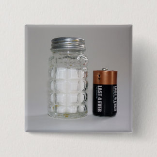 A Salt and Battery 15 Cm Square Badge
