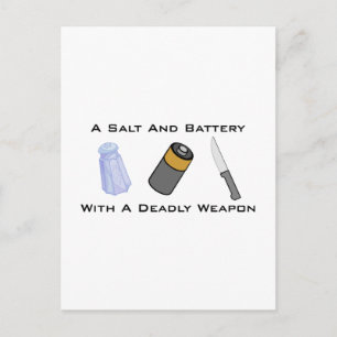 A Salt And Battery With A Deadly Weapon Postcard