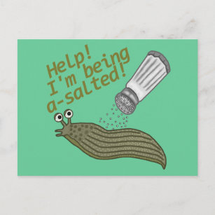 A Salted Slug Pun Funny Animal Joke Postcard
