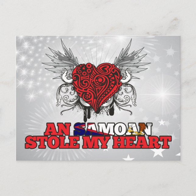 A Samoan Stole my Heart Postcard (Front)