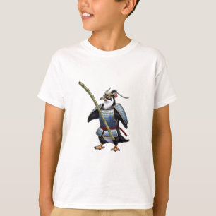A samurai penguin fighting with a bamboo stick. T-Shirt