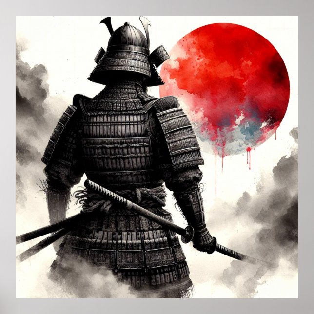 A Samurai Warrior In Traditional Armour  Poster (Front)