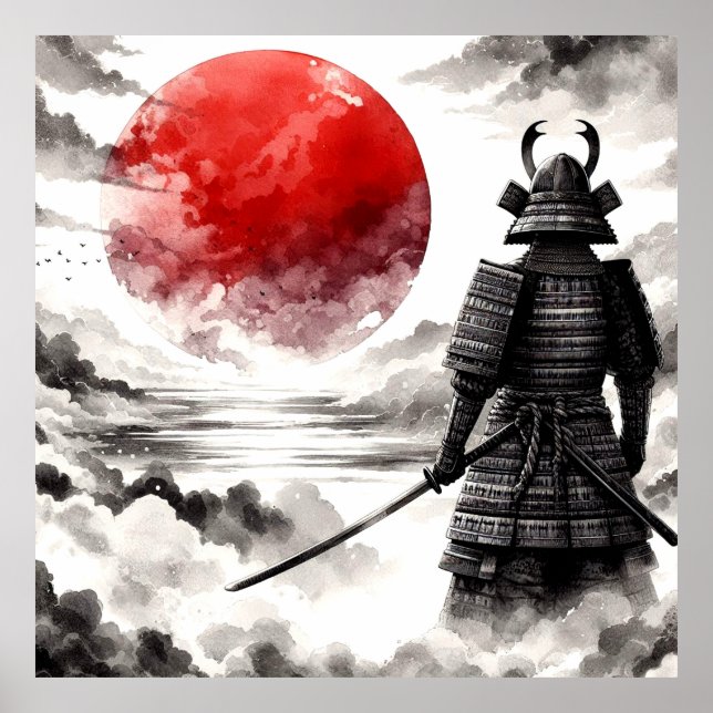 A Samurai Warrior In Traditional Armour Poster (Front)