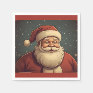 A Santa Claus father vintages in the snow Napkin