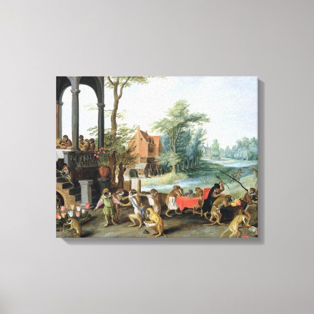 A Satire of the Folly of Tulip Mania Canvas Print (Front)